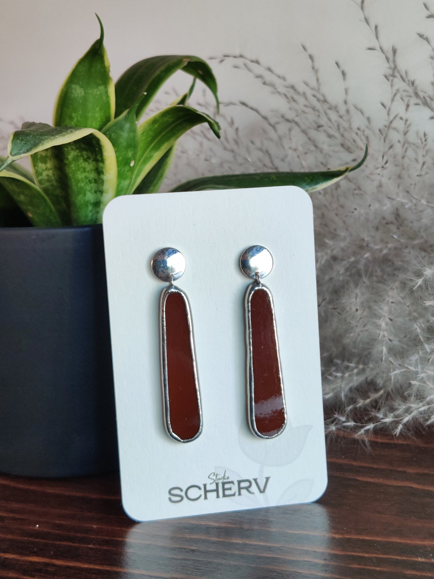 Oorbellen – retro brown